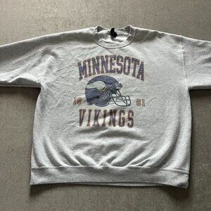 Minnesota Vikings Crewneck Sweatshirt Adult Size XL Gray Pullover NFL Football